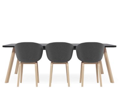 Toro Boardroom Table - Woodgrain Legs