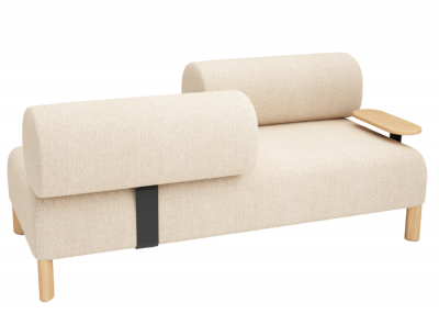 Pebbles 2 Seater + 2 Backrests + Table Opposite Facing